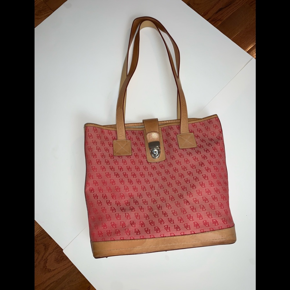 Dooney & Bourke Red Shopper Tote Bag.